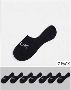 7 пар черных невидимых носков French connection
