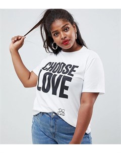 Белая футболка из органического хлопка Choose Love Curve Help refugees