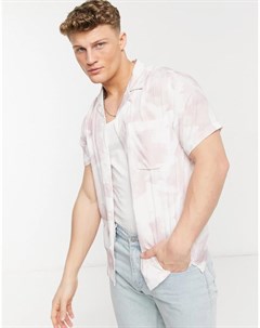 Розовая рубашка с принтом Topman