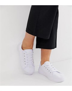 Белые кроссовки на шнуровке для широкой стопы Dusty Asos design