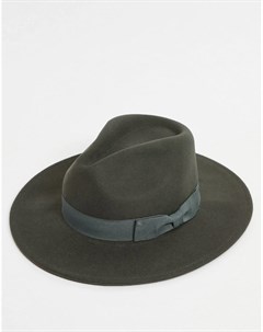 Темно серая фетровая шляпа с лентой Asos design