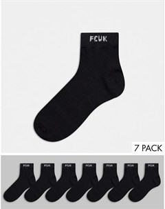7 пар черных спортивных носков French connection
