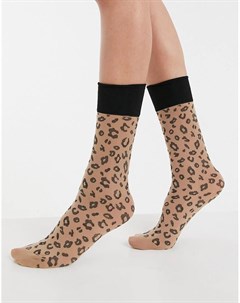 Носки до середины икры с леопардовым принтом Asos design