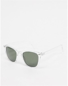 Квадратные солнцезащитные очки в белой прозрачной оправе Aj morgan