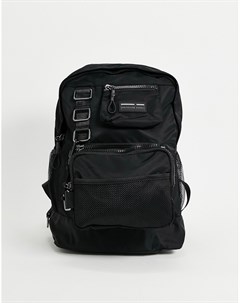 Черный нейлоновый рюкзак объемом 24 литра со съемными карманами и застежками Asos design