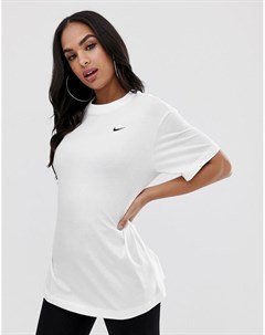 Белая футболка oversized с логотипом галочкой Nike