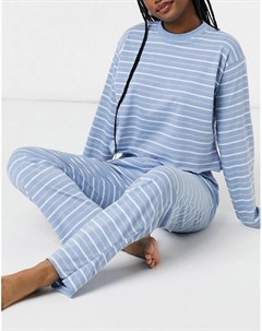 Пижамный комплект в полоску в винтажном стиле из лонгслива и штанов Daisy street