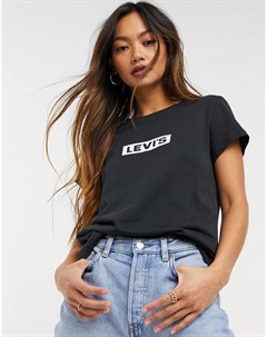 Черная футболка с прямоугольным логотипом Levi's®