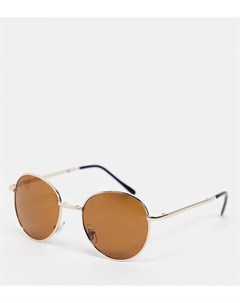 Складные солнцезащитные очки в золотистой оправе с коричневыми стеклами South beach