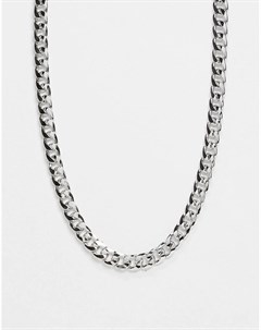 Серебристое ожерелье в виде массивной длинной цепочки Designb london