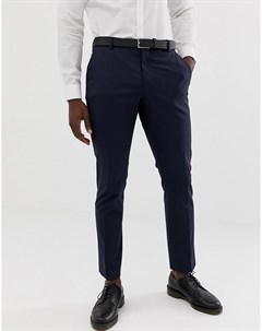 Темно синие облегающие эластичные брюки Selected homme