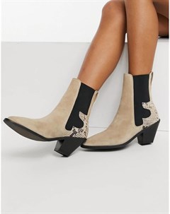 Замшевые ботинки в стиле вестерн серо коричневого цвета All Saints Sara Allsaints
