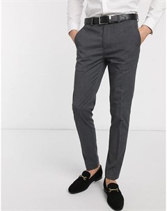 Серые строгие брюки супероблегающего кроя Burton menswear