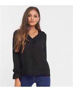 Черная рубашка с кружевной отделкой Vero moda petite