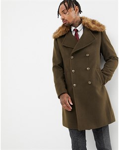 Пальто в стиле милитари с отделкой искусственной шерстью Gianni feraud