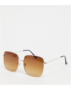 Квадратные солнцезащитные очки в золотистой оправе с коричневыми линзами South beach