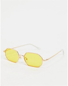Желтые солнцезащитные очки в шестиугольной оправе в стиле унисекс Jeepers peepers