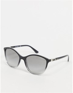 Черные круглые солнцезащитные очки с серыми стеклами Vogue