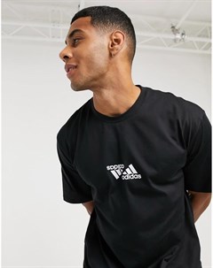 Черная футболка с двойным логотипом adidas Training Adidas performance