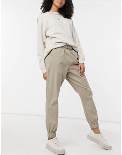 Бежевые брюки карго Vero moda