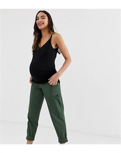 Узкие брюки цвета хаки в стиле милитари с посадкой под животом ASOS DESIGN Maternity Asos maternity