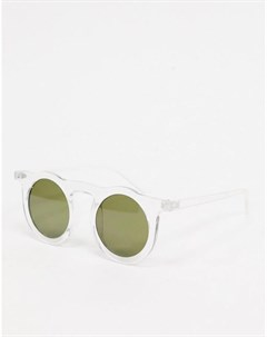 Круглые солнцезащитные очки в кристально белой оправе Aj morgan