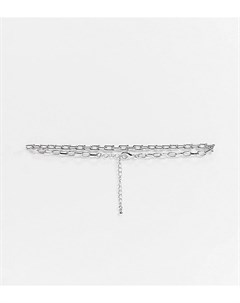 Эксклюзивное серебристое ожерелье чокер в виде цепочки Designb london