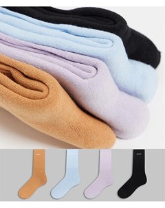 Набор из 4 пар носков разных цветов с текстовым принтом Topman