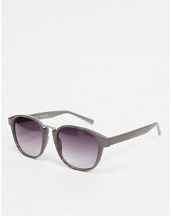 Круглые солнцезащитные очки с фиолетовыми стеклами в серой оправе Aj morgan