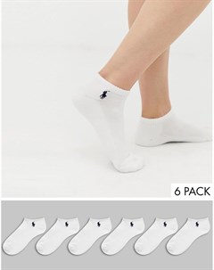 Набор из 6 пар белых спортивных носков с уплотненной подошвой Polo ralph lauren