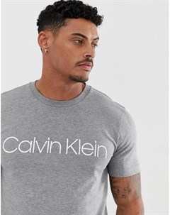 Серая футболка с логотипом Calvin klein