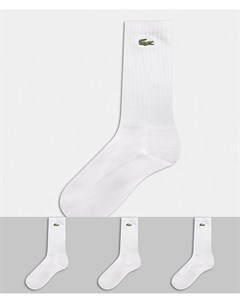 Комплект из 3 пар белых носков Lacoste