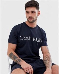 Темно синяя футболка с логотипом Calvin klein