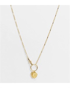 Позолоченное ожерелье с нескольким подвесками сердечками Valentina Regal rose