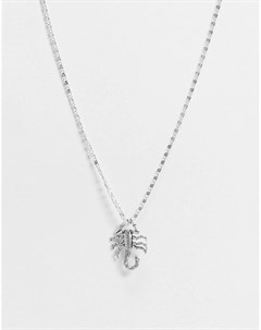 Посеребренное ожерелье с подвеской в виде скорпиона Noxious Regal rose
