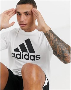 Белая футболка с большим логотипом adidas Adidas performance