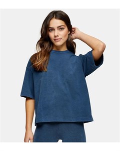 Синяя футболка в стиле oversized Topshop petite