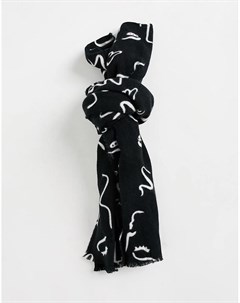 Длинный шарф с принтом в виде лиц Asos design
