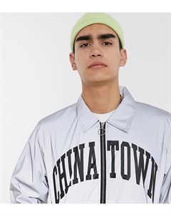 Серебристая спортивная куртка со светоотражающим эффектом Chinatown market