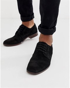 Черные замшевые туфли с натуральной подошвой Asos design