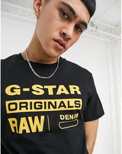 Черная футболка из органического хлопка с логотипом Originals G-star