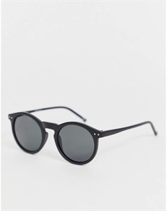 Круглые солнцезащитные очки в черной пластмассовой оправе Asos design