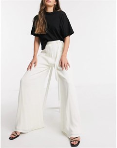 Широкие брюки в кремовом цвете x Lorna Luxe In the style
