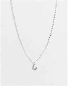 Посеребренное ожерелье воротник с подвеской в виде месяца Luna Regal rose