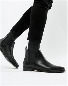 Черные кожаные ботинки челси с черной подошвой Asos design