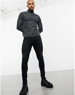 Выбеленные черные джинсы из эластичного денима с напылением Asos design