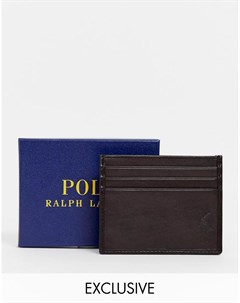 Коричневая кожаная визитница эксклюзивно для ASOS Polo ralph lauren