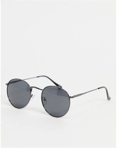 Круглые солнцезащитные очки в металлической оправе с дымчатыми стеклами Asos design