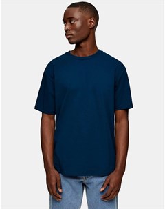 Синяя oversized футболка Topman