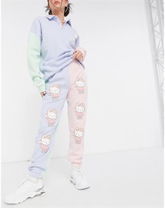 Джоггеры свободного кроя в стиле колор блок с декоративными швами от комплекта x Hello Kitty New girl order